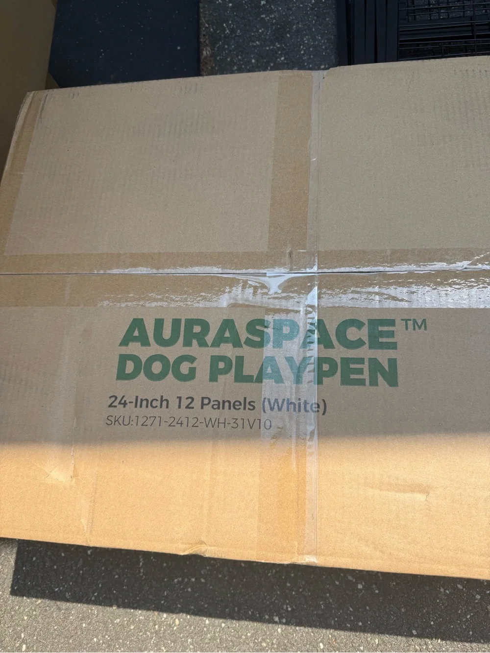 Auraspace White Dog Playpen – 12-Panel Portable Pet Exercise Pen